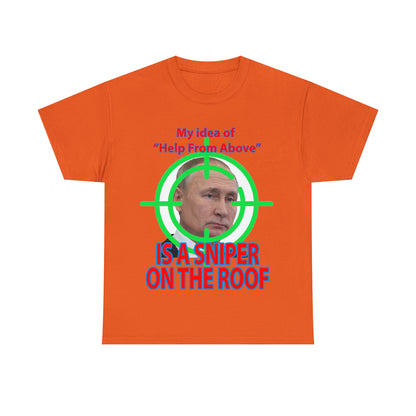 Help from Above SNIPER ON THE ROOF - Funny Unisex Heavy Cotton Tee - AUS