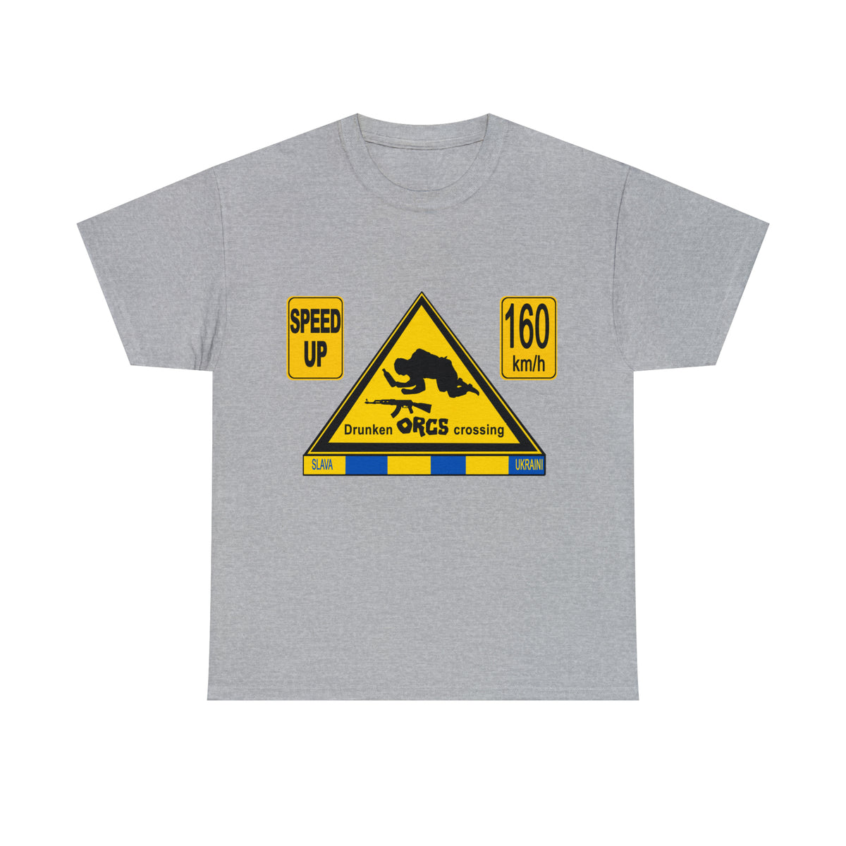 DRU**** ORCS CROSSING - 160 Km/h/SPEED UP - Unisex Heavy Cotton Tee - AUS