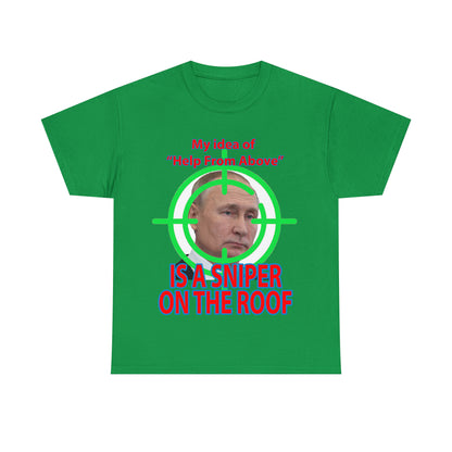 Help from Above SNIPER ON THE ROOF - Funny Unisex Heavy Cotton Tee - AUS