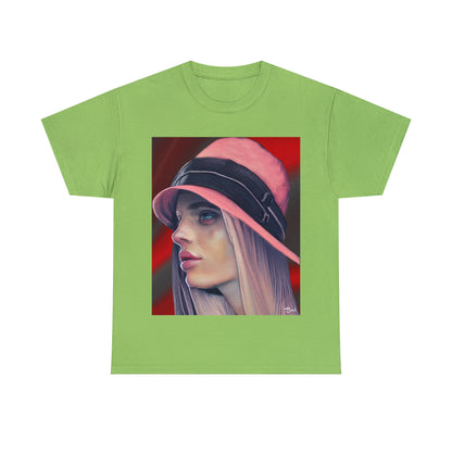 LADY IN PINK HAT - Airt on a Shirt  - Unisex Heavy Cotton Tee - AUS