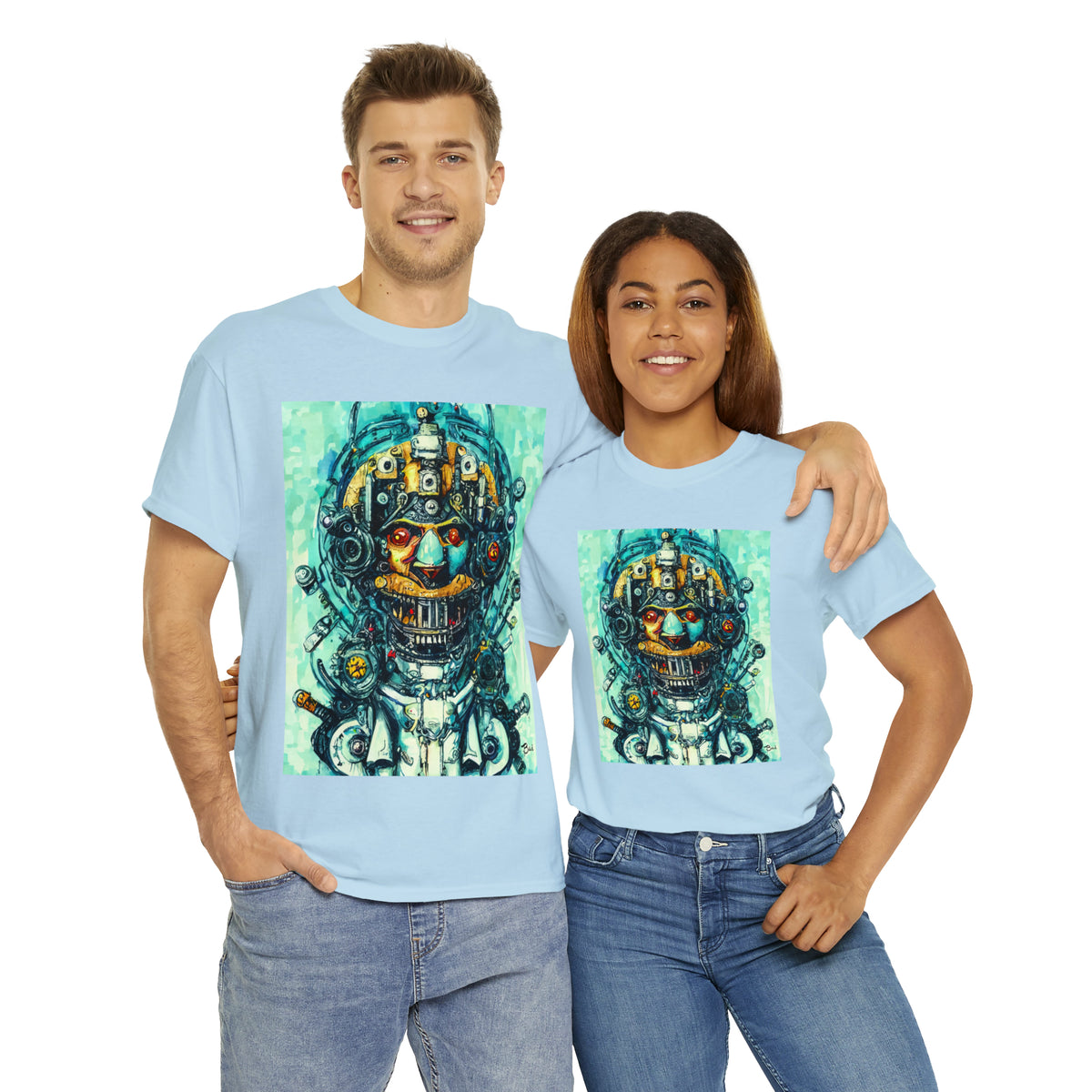 CYBERPUNK STEAMPUNK AUTON - Airt on a Shirt  - Unisex Heavy Cotton Tee - AUS