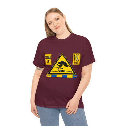 DRU**** ORCS CROSSING - 160 Km/h/SPEED UP - Unisex Heavy Cotton Tee - AUS