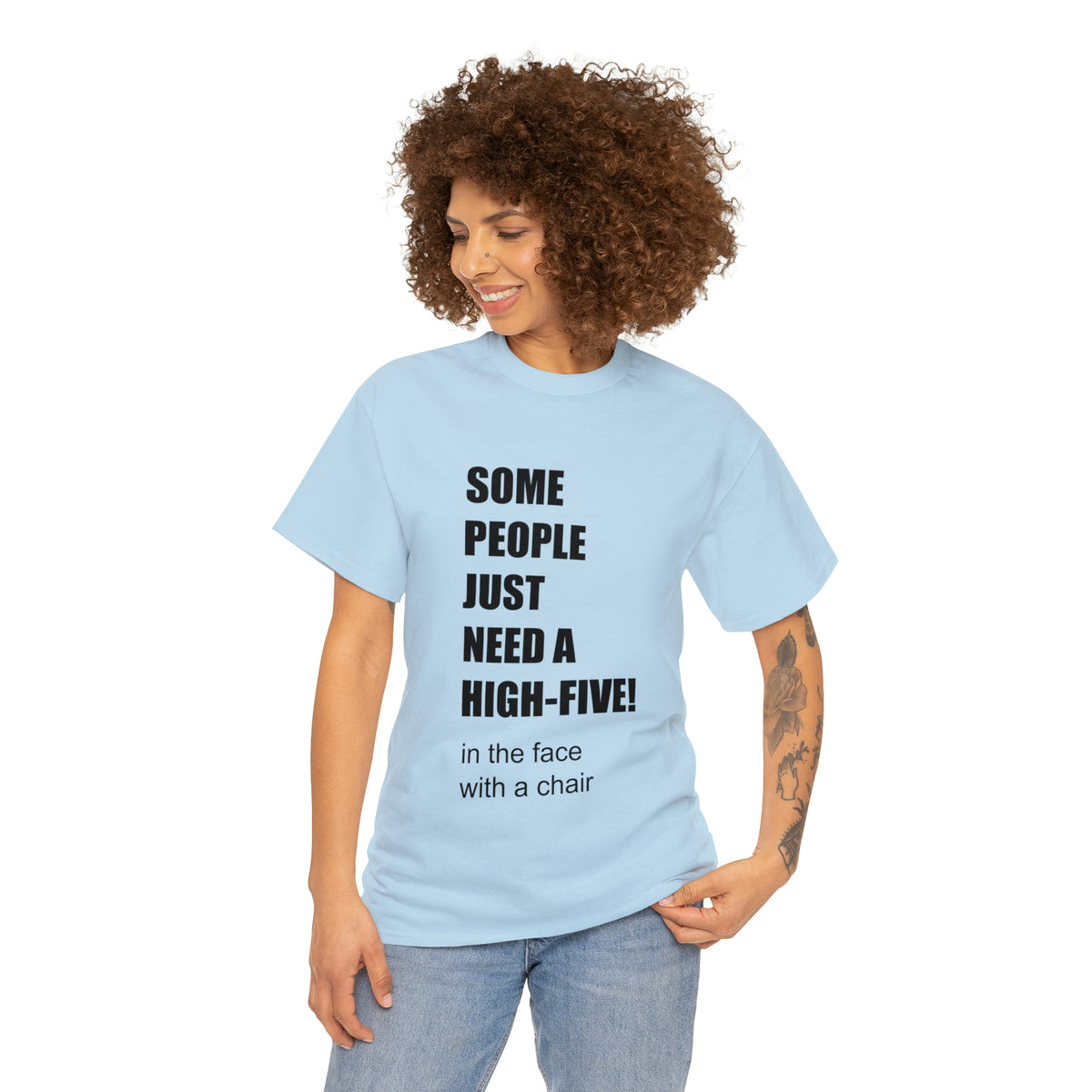SOME PEOPLE NEED A HIGH-FIVE - Unisex Heavy Cotton Tee - AUS