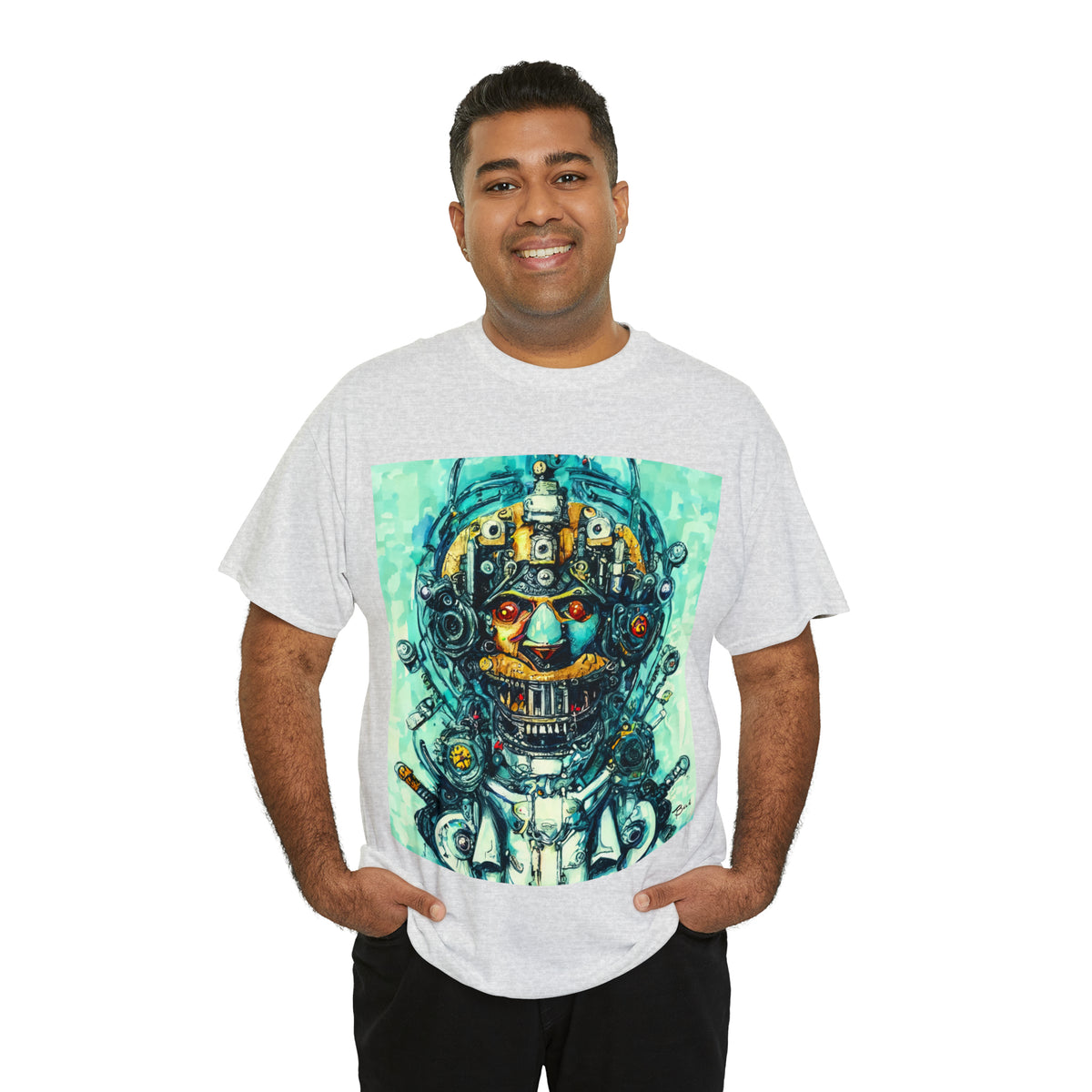 CYBERPUNK STEAMPUNK AUTON - Airt on a Shirt  - Unisex Heavy Cotton Tee - AUS