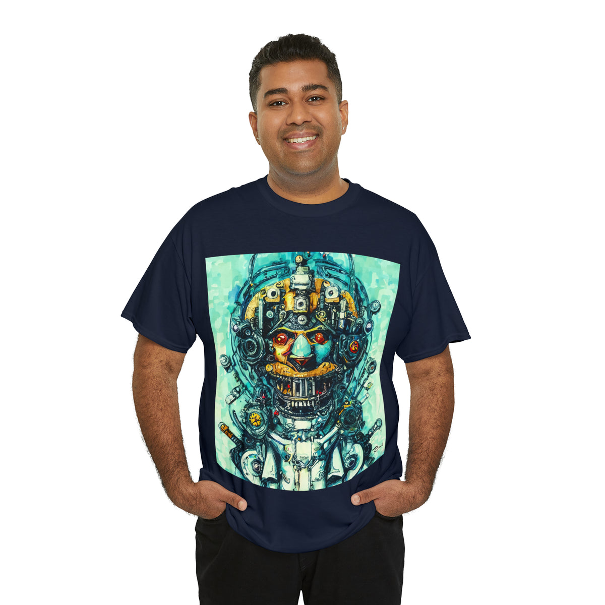 CYBERPUNK STEAMPUNK AUTON - Airt on a Shirt  - Unisex Heavy Cotton Tee - AUS