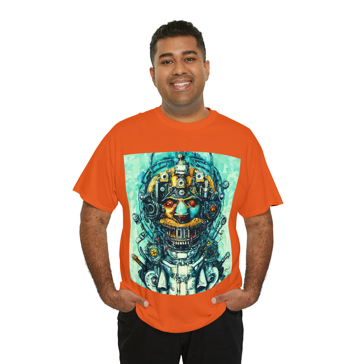 CYBERPUNK STEAMPUNK AUTON - Airt on a Shirt  - Unisex Heavy Cotton Tee - AUS