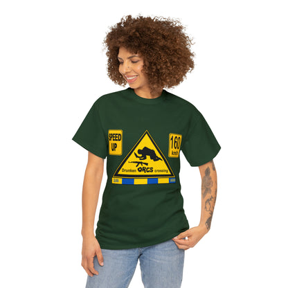 DRU**** ORCS CROSSING - 160 Km/h/SPEED UP - Unisex Heavy Cotton Tee - AUS