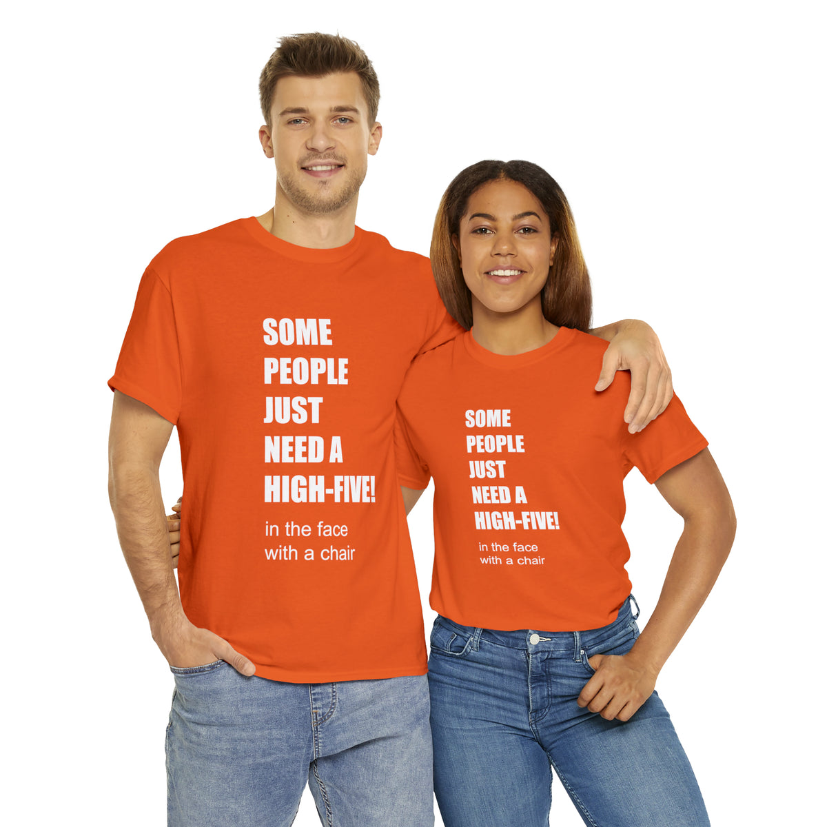 SOME PEOPLE NEED A HIGH-FIVE - Unisex Heavy Cotton Tee - AUS
