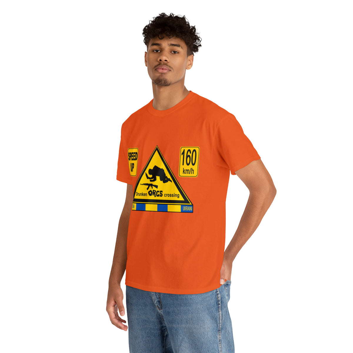 DRU**** ORCS CROSSING - 160 Km/h/SPEED UP - Unisex Heavy Cotton Tee - AUS