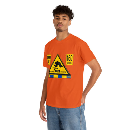 DRU**** ORCS CROSSING - 160 Km/h/SPEED UP - Unisex Heavy Cotton Tee - AUS