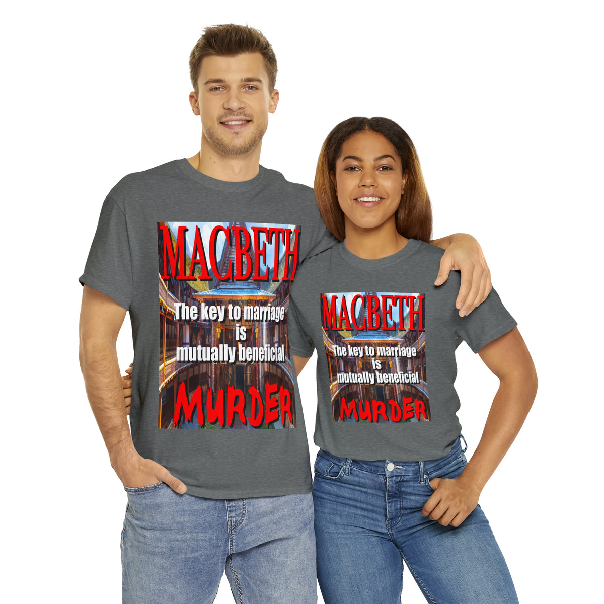 MACBETH the key to marriage is...- Unisex Heavy Cotton Tee