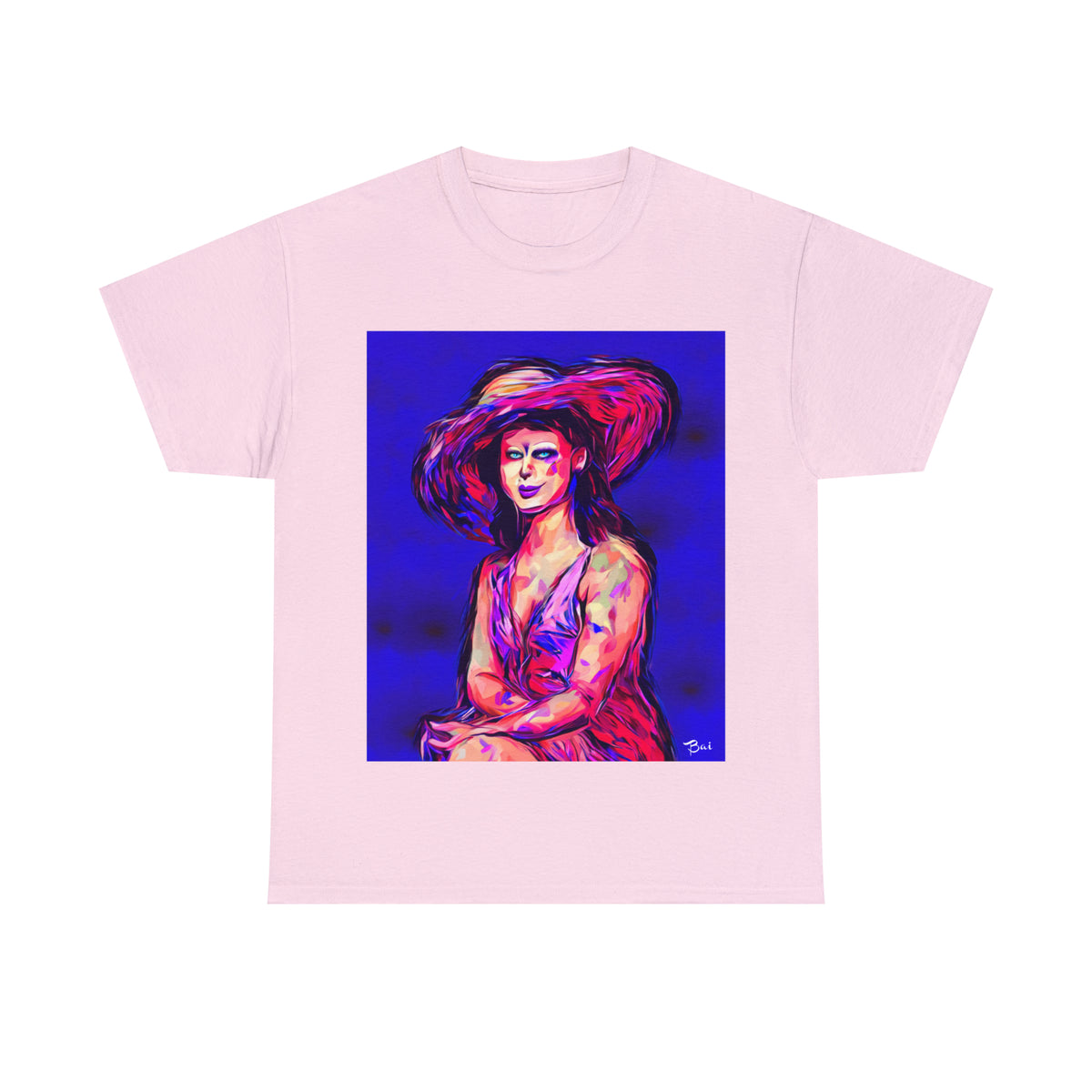 LADY IN SUN HAT - Airt on a Shirt  - Unisex Heavy Cotton Tee - AUS