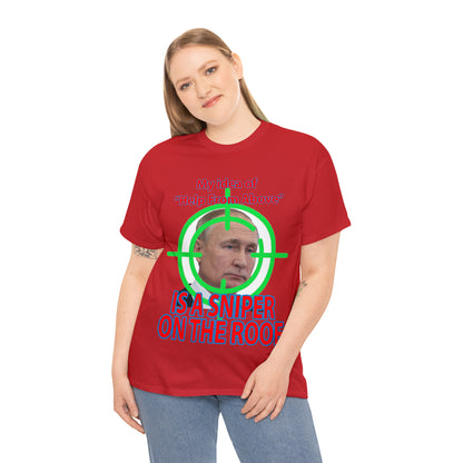 Help from Above SNIPER ON THE ROOF - Funny Unisex Heavy Cotton Tee - AUS