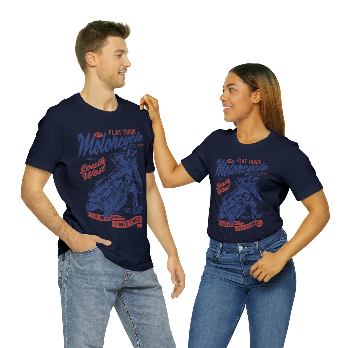 FLAT TRACK MOTORCYCLE - Unisex Jersey Short Sleeve Tee