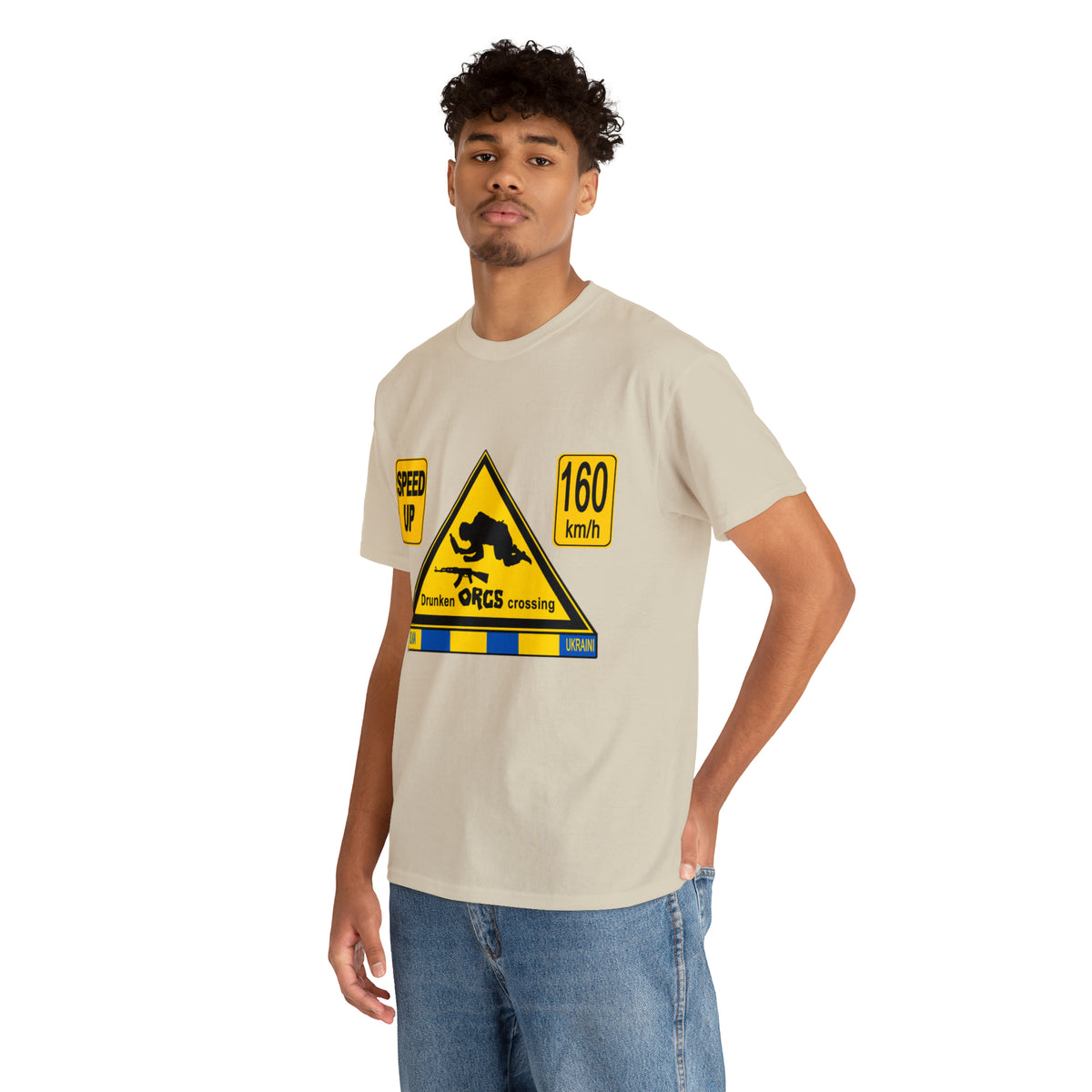 DRU**** ORCS CROSSING - 160 Km/h/SPEED UP - Unisex Heavy Cotton Tee - AUS