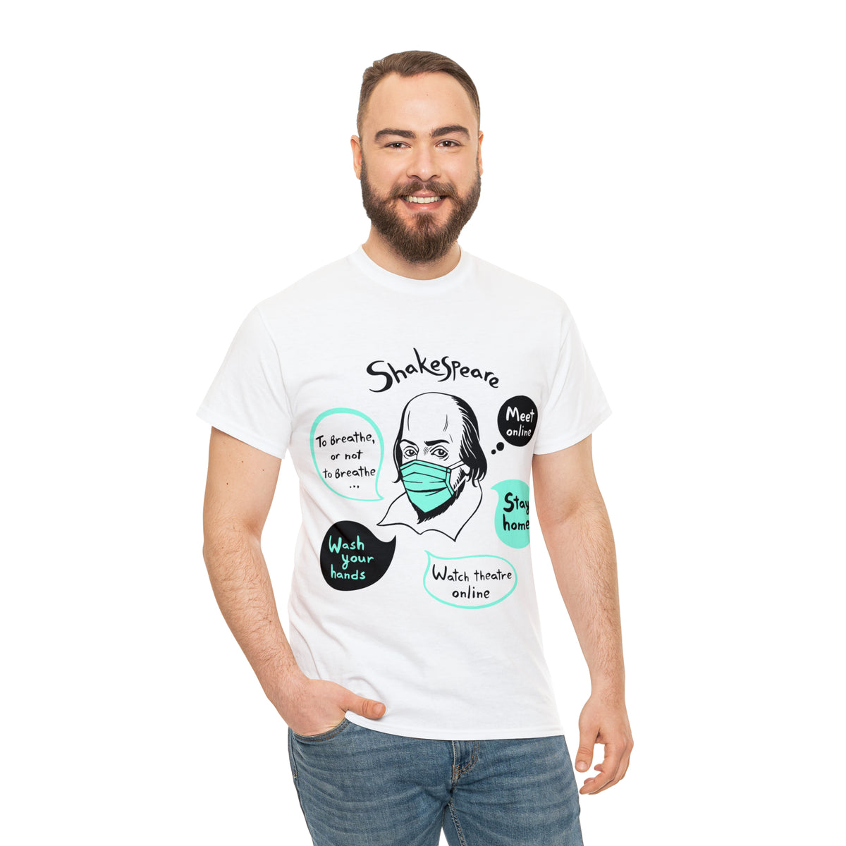COVID-19 SHAKESPEARE (light) - Unisex Heavy Cotton Tee
