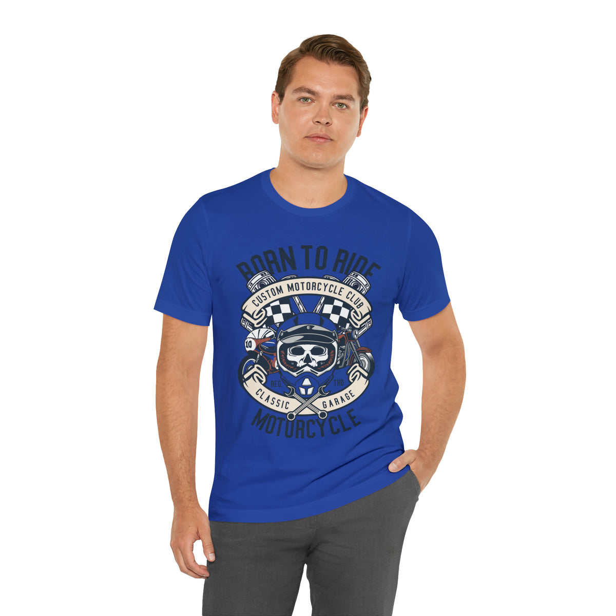 BORN TO RIDE Classic Garage - Unisex Jersey Short Sleeve Tee