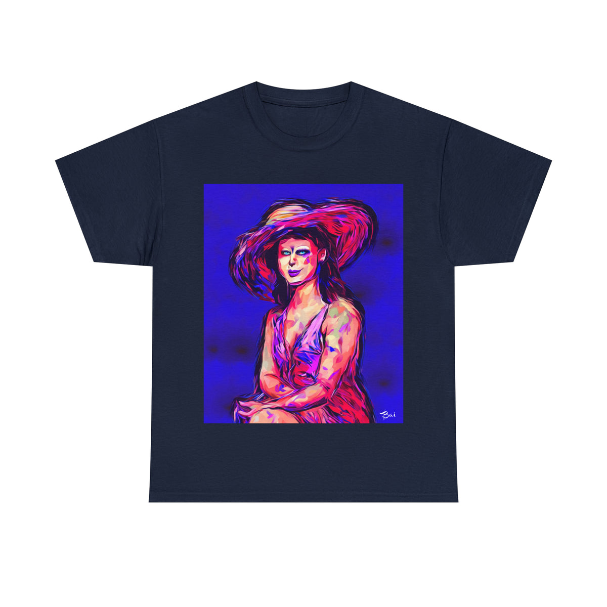 LADY IN SUN HAT - Airt on a Shirt  - Unisex Heavy Cotton Tee - AUS