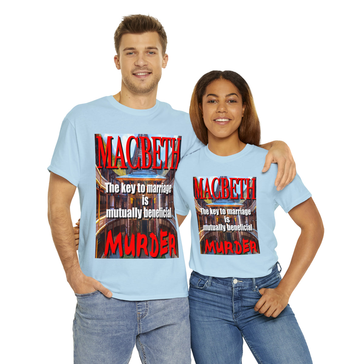 MACBETH the key to marriage is...- Unisex Heavy Cotton Tee
