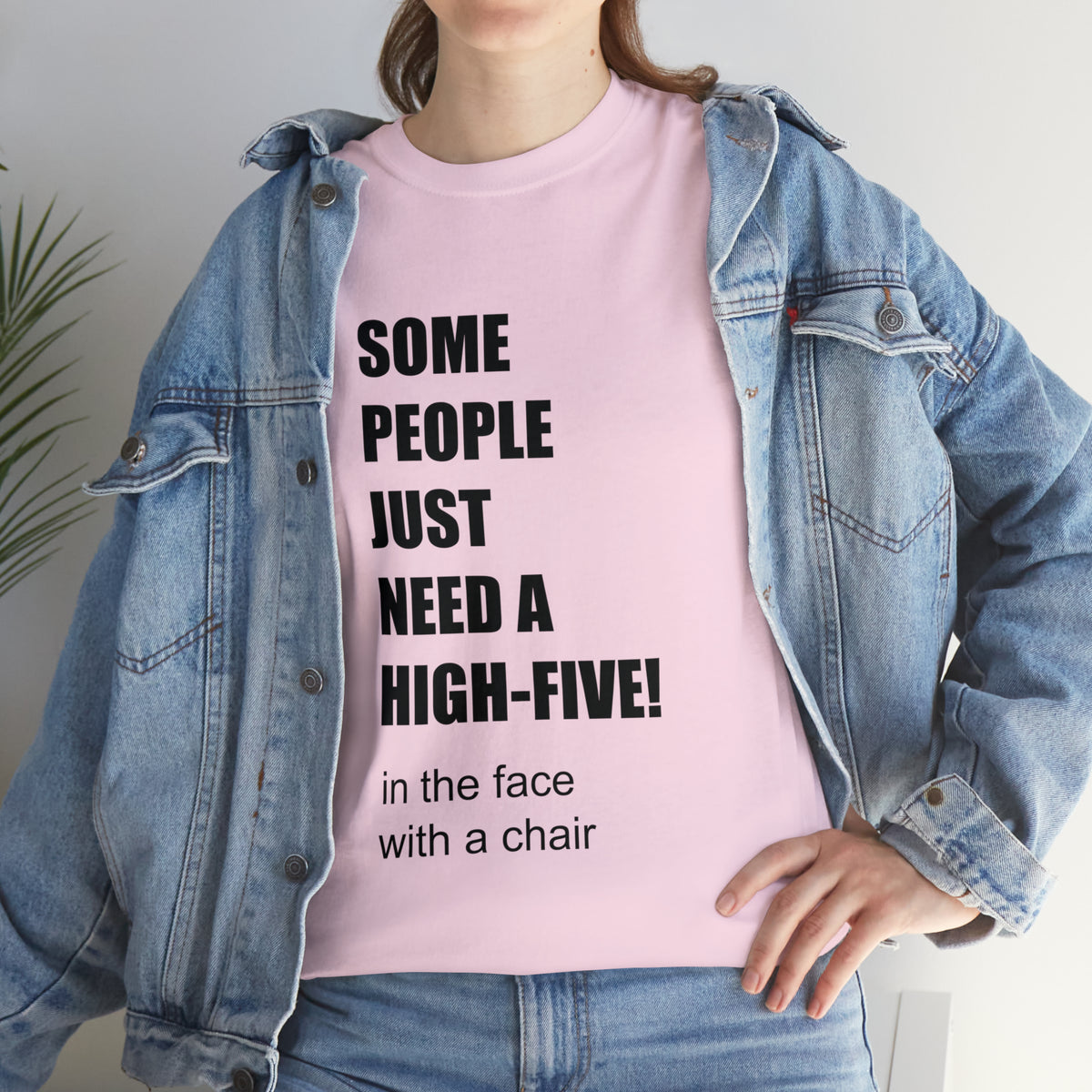 SOME PEOPLE NEED A HIGH-FIVE - Unisex Heavy Cotton Tee - AUS