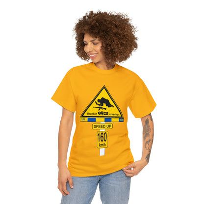 DRU**** ORCS CROSSING UKRAINE SUPPORTER T-SHIRT - Unisex Heavy Cotton Tee - AUS
