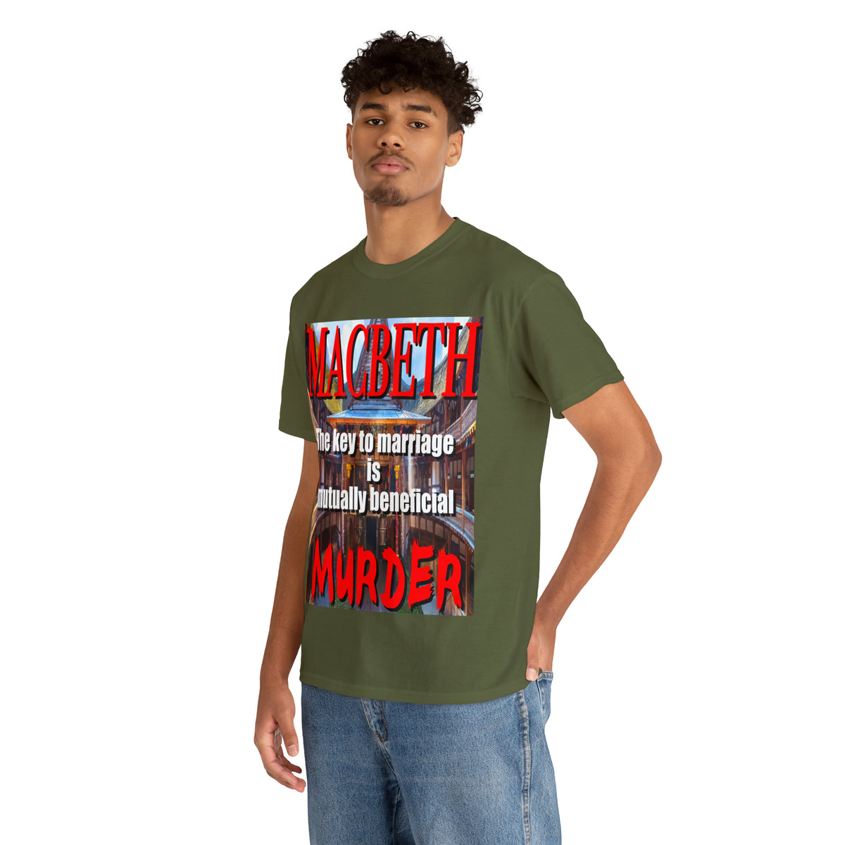 MACBETH the key to marriage is...- Unisex Heavy Cotton Tee