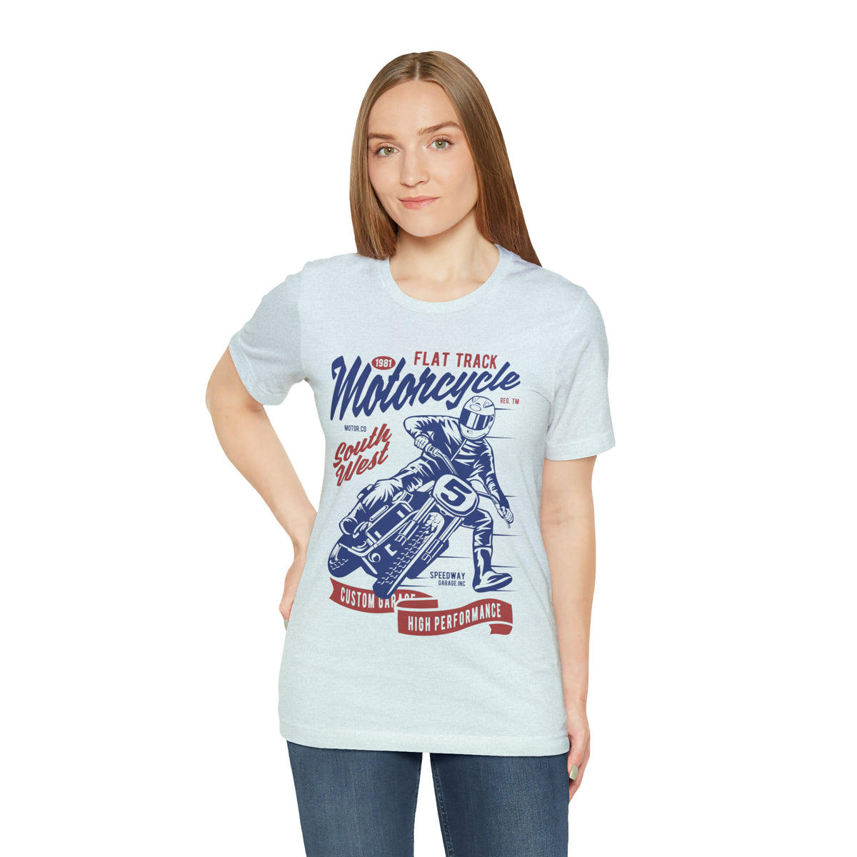 FLAT TRACK MOTORCYCLE - Unisex Jersey Short Sleeve Tee