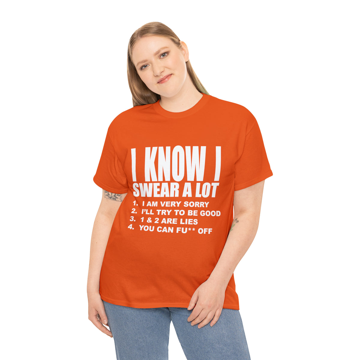 I KNOW I SWEAR A LOT (Po**** Version) - Unisex Heavy Cotton Tee - AUS