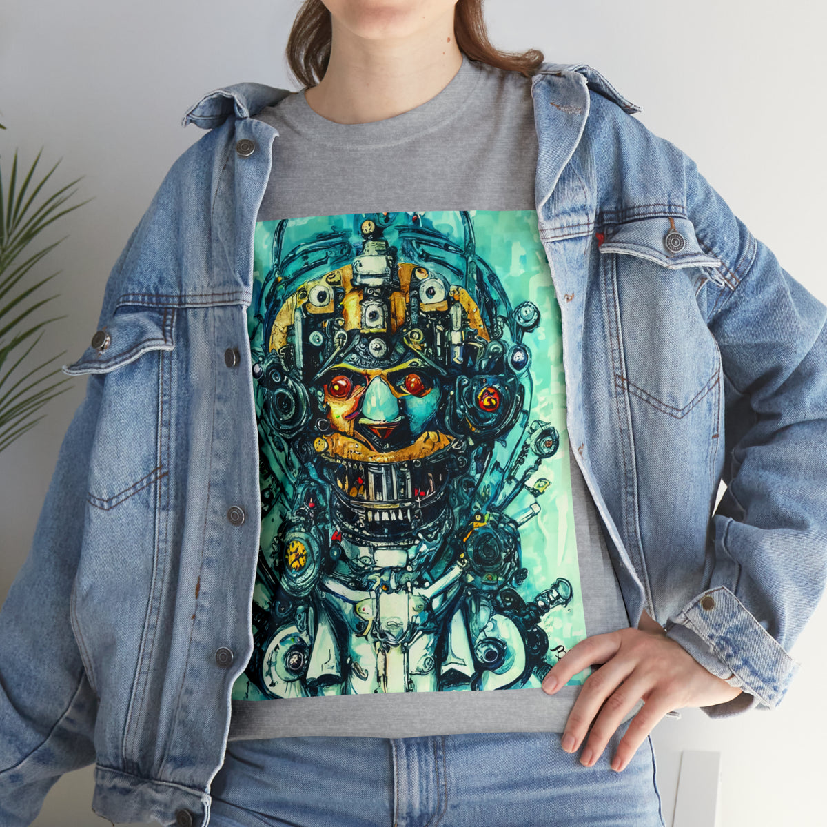 CYBERPUNK STEAMPUNK AUTON - Airt on a Shirt  - Unisex Heavy Cotton Tee - AUS