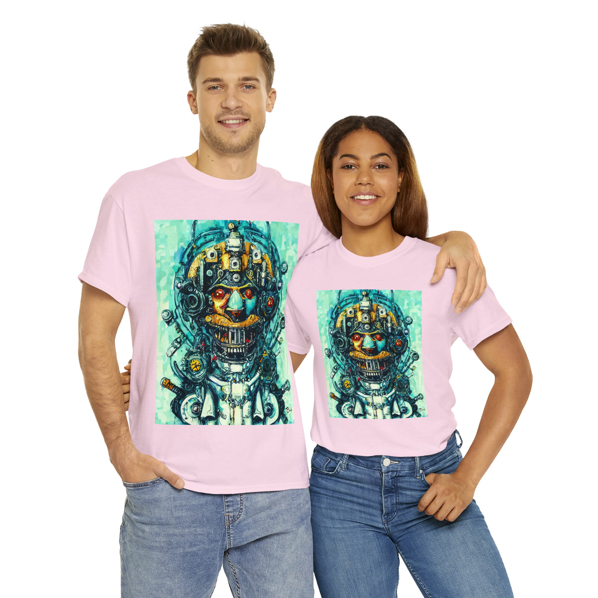 CYBERPUNK STEAMPUNK AUTON - Airt on a Shirt  - Unisex Heavy Cotton Tee - AUS