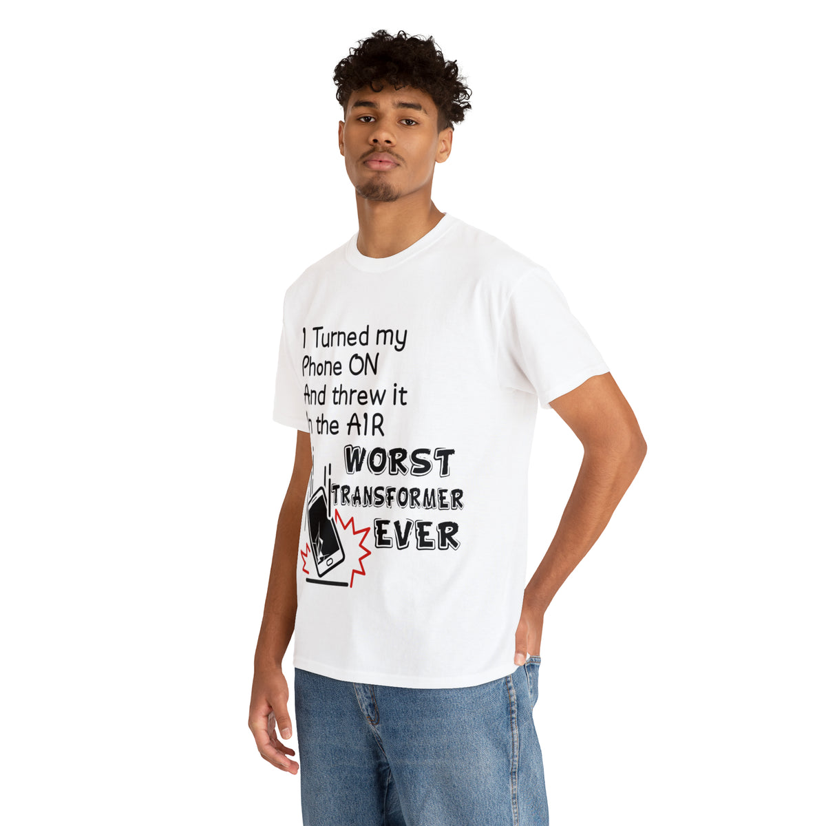 I TURNED MY PHONE ON - Unisex Heavy Cotton Tee - AUS