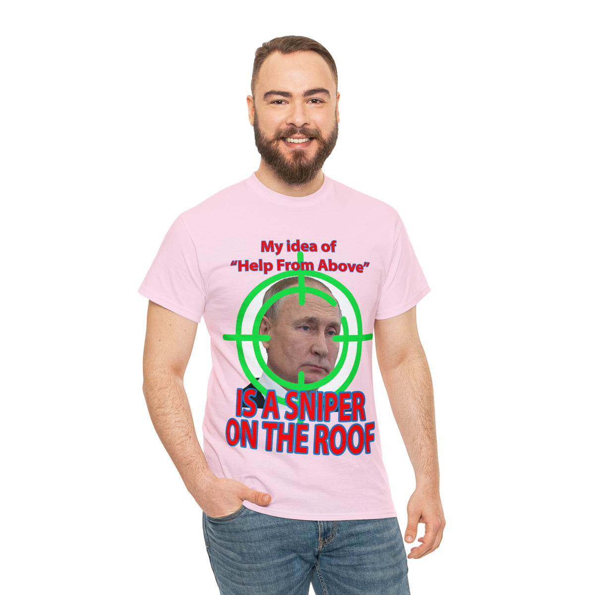 Help from Above SNIPER ON THE ROOF - Funny Unisex Heavy Cotton Tee - AUS