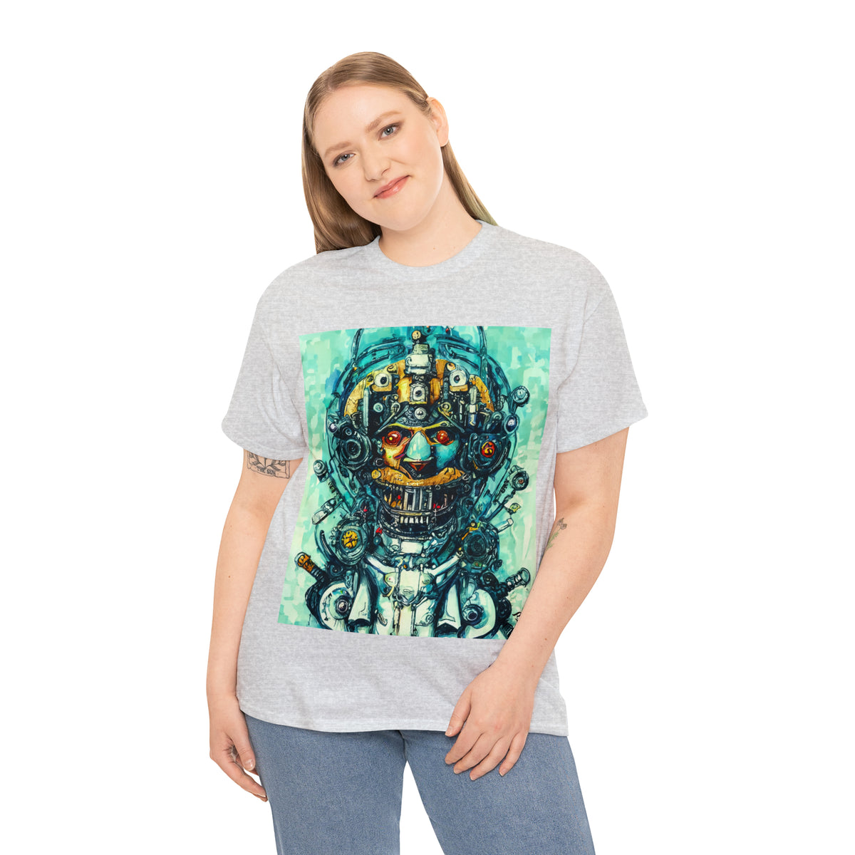 CYBERPUNK STEAMPUNK AUTON - Airt on a Shirt  - Unisex Heavy Cotton Tee - AUS