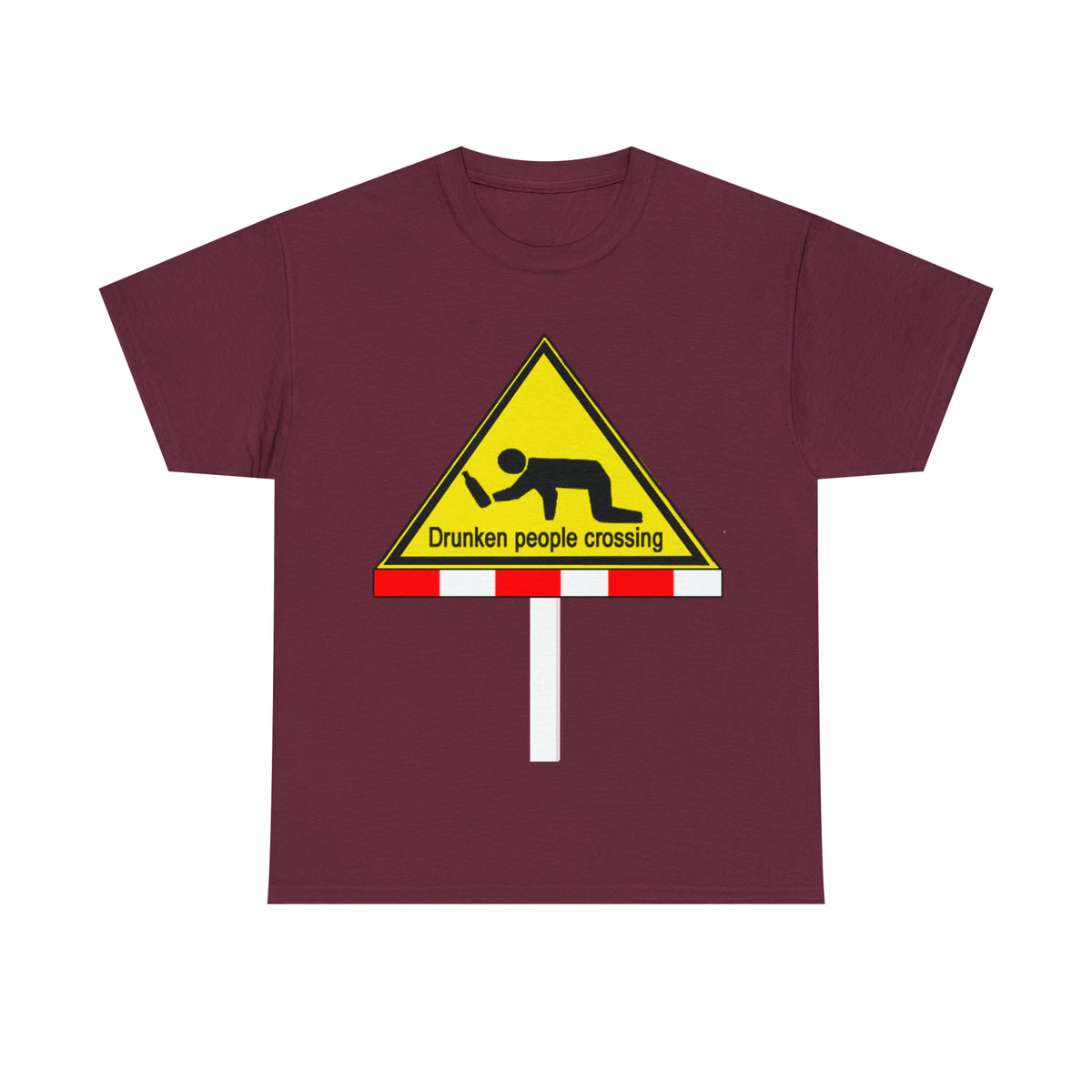 DRU**** PEOPLE CROSSING FUNNY SIGN T-SHIRT - Unisex Heavy Cotton Tee - AUS