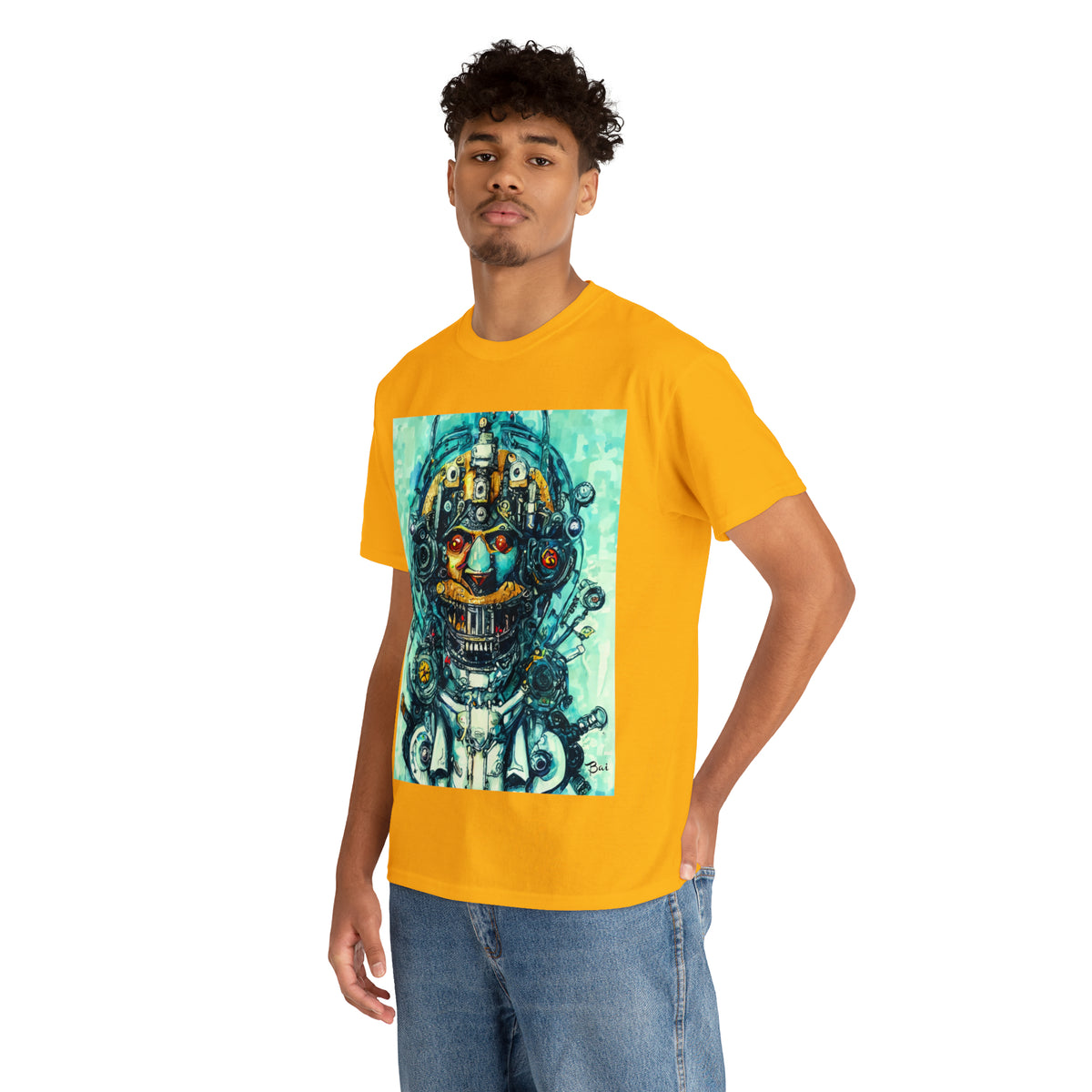CYBERPUNK STEAMPUNK AUTON - Airt on a Shirt  - Unisex Heavy Cotton Tee - AUS