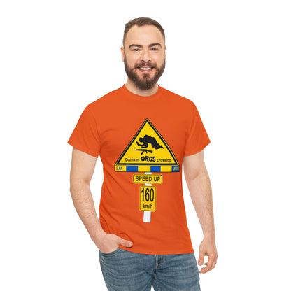 DRU**** ORCS CROSSING UKRAINE SUPPORTER T-SHIRT - Unisex Heavy Cotton Tee - AUS