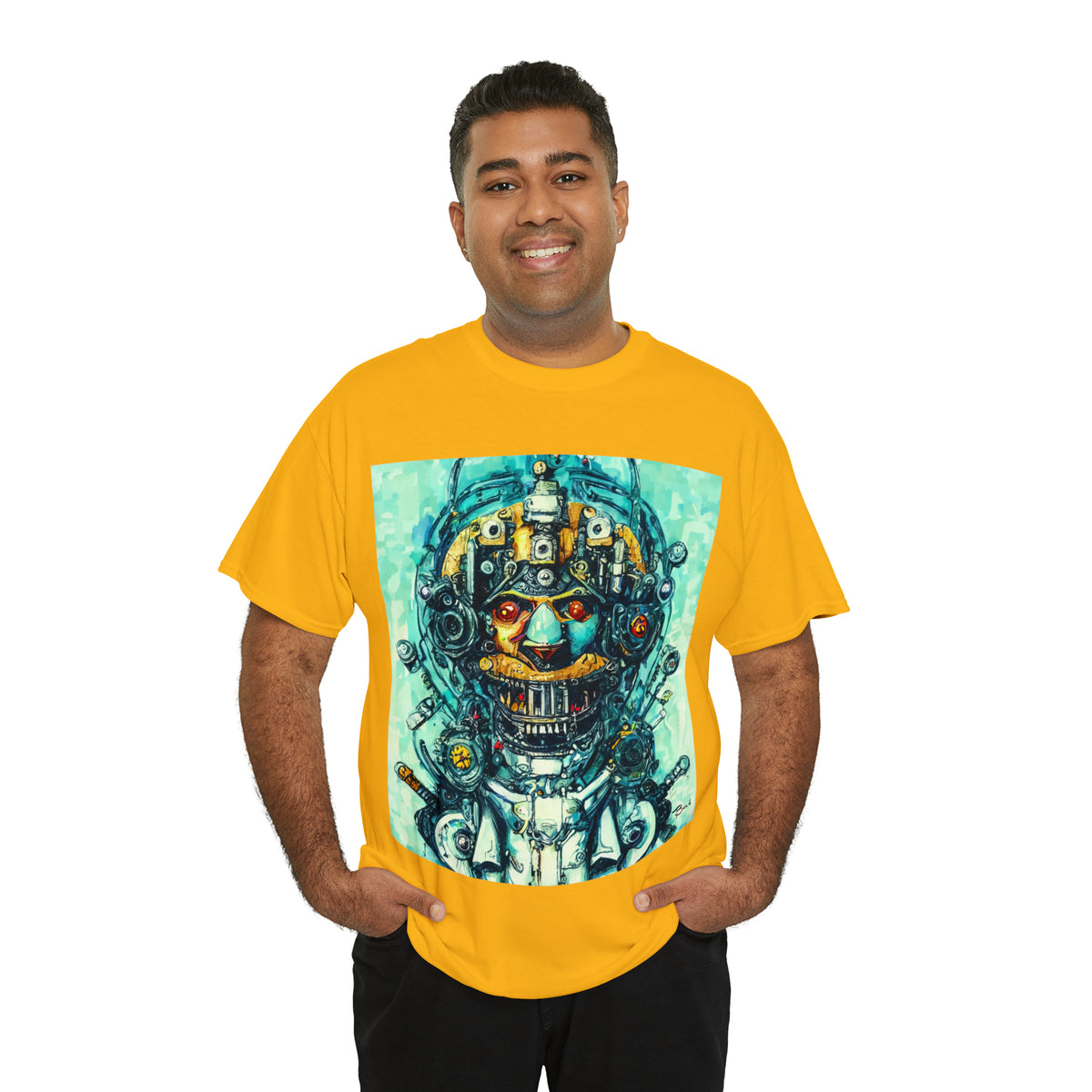 CYBERPUNK STEAMPUNK AUTON - Airt on a Shirt  - Unisex Heavy Cotton Tee - AUS
