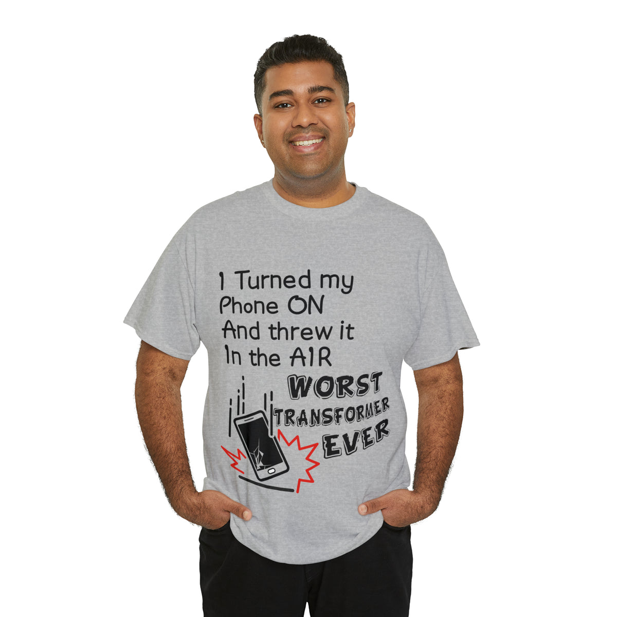 I TURNED MY PHONE ON - Unisex Heavy Cotton Tee - AUS