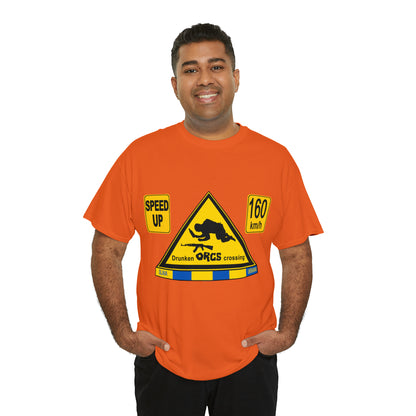 DRU**** ORCS CROSSING - 160 Km/h/SPEED UP - Unisex Heavy Cotton Tee - AUS