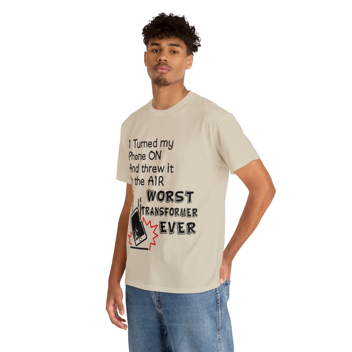 I TURNED MY PHONE ON - Unisex Heavy Cotton Tee - AUS