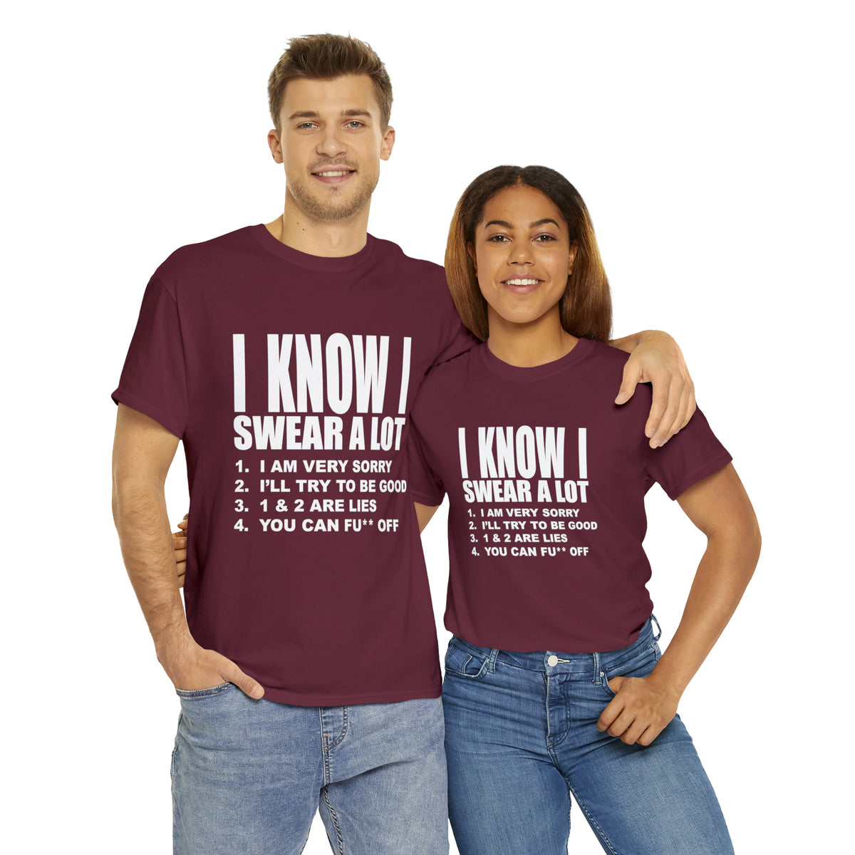 I KNOW I SWEAR A LOT (Po**** Version) - Unisex Heavy Cotton Tee - AUS