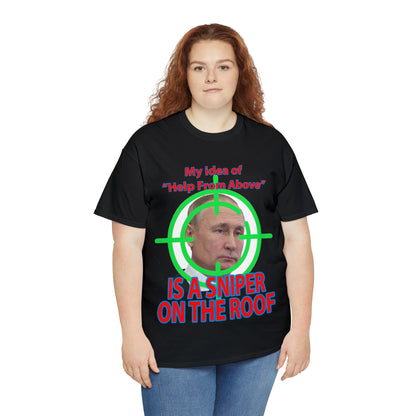 Help from Above SNIPER ON THE ROOF - Funny Unisex Heavy Cotton Tee - AUS