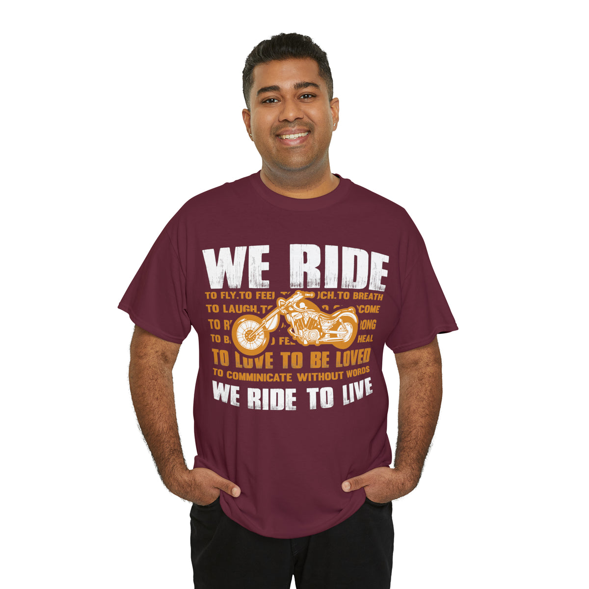 WE RIDE TO LIVE - Unisex Heavy Cotton Tee - USA
