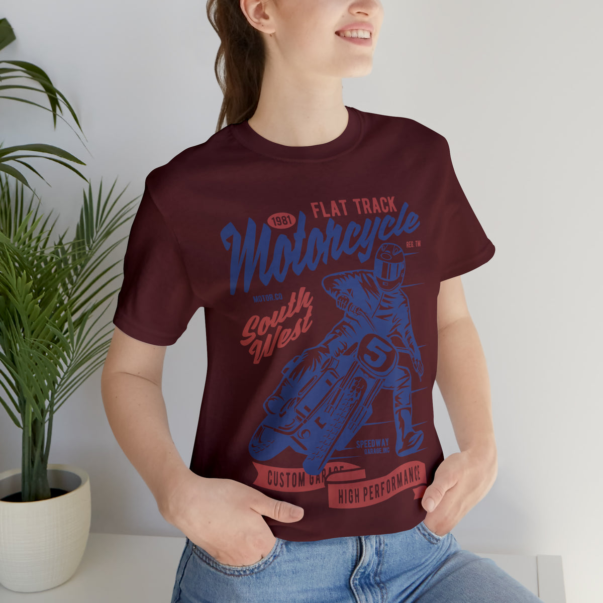 FLAT TRACK MOTORCYCLE - Unisex Jersey Short Sleeve Tee