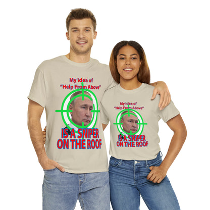 Help from Above SNIPER ON THE ROOF - Funny Unisex Heavy Cotton Tee - AUS