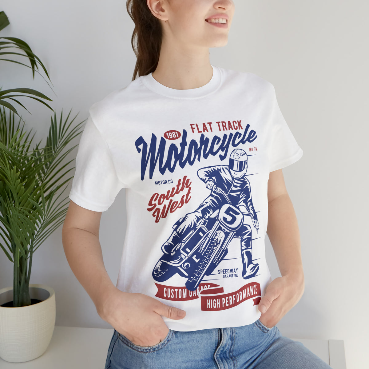 FLAT TRACK MOTORCYCLE - Unisex Jersey Short Sleeve Tee