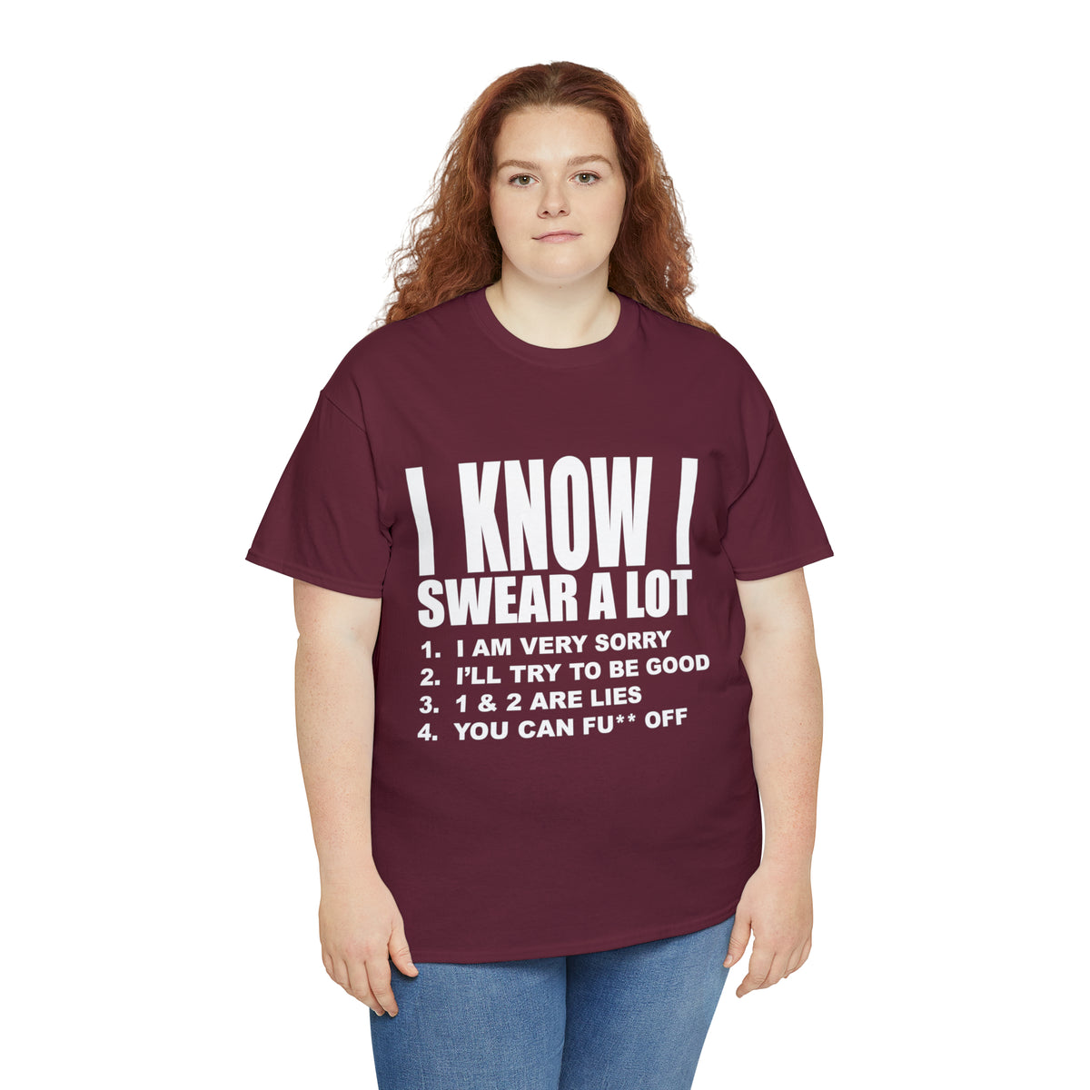I KNOW I SWEAR A LOT (Po**** Version) - Unisex Heavy Cotton Tee - AUS