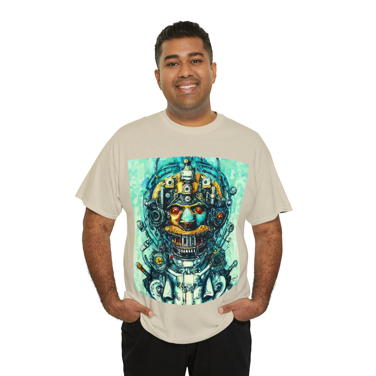 CYBERPUNK STEAMPUNK AUTON - Airt on a Shirt  - Unisex Heavy Cotton Tee - AUS