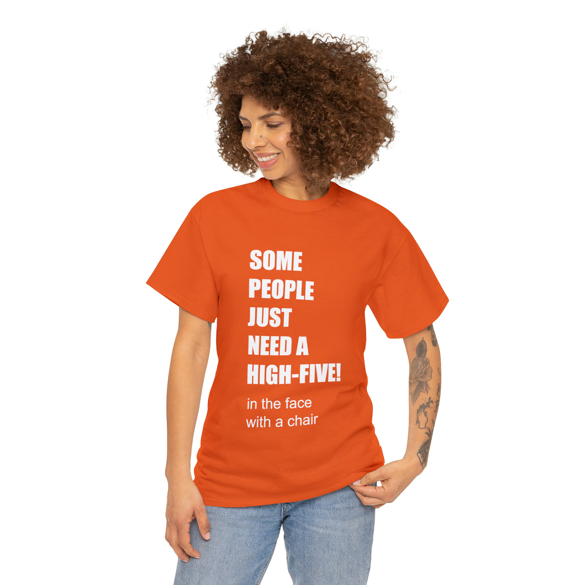SOME PEOPLE NEED A HIGH-FIVE - Unisex Heavy Cotton Tee - AUS
