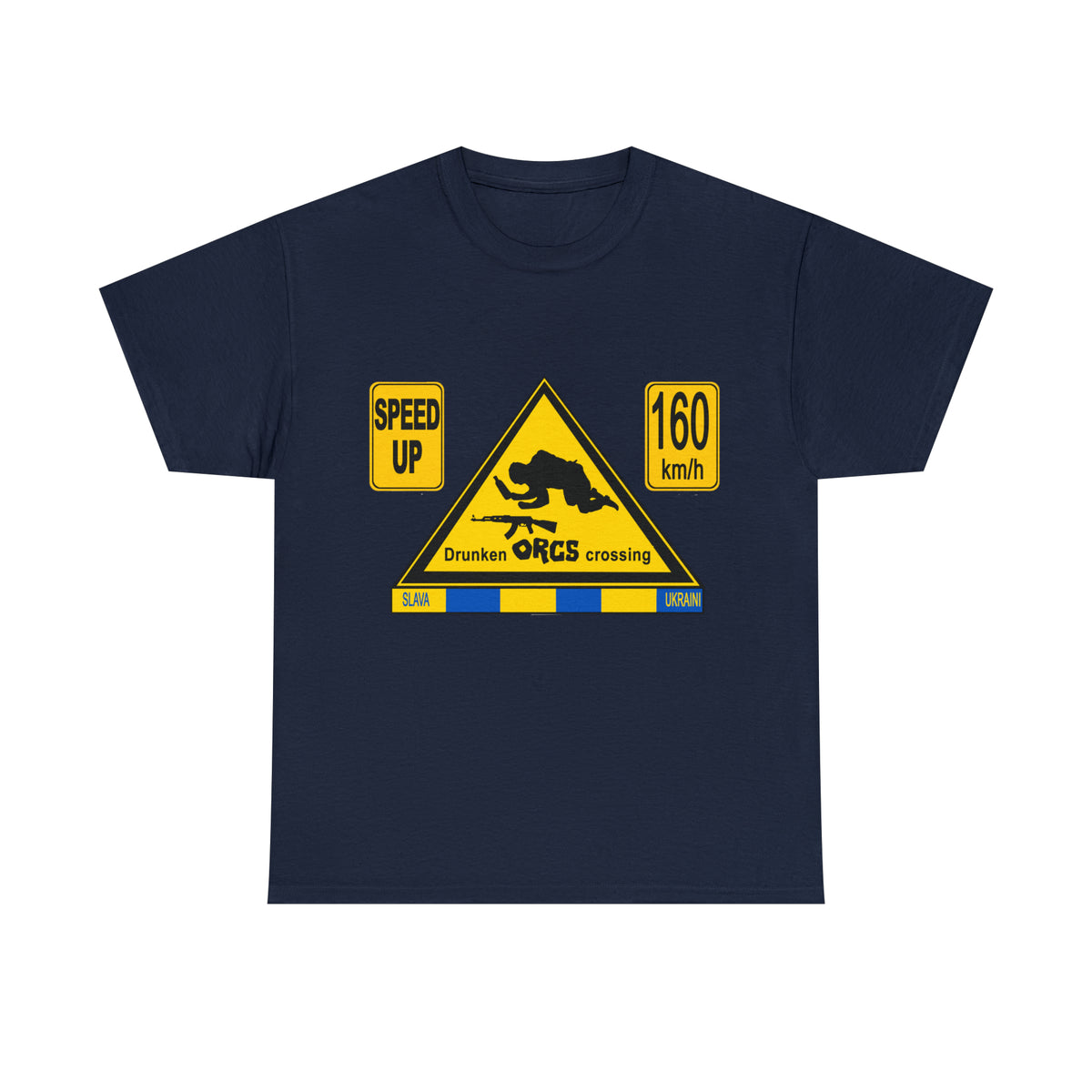 DRU**** ORCS CROSSING - 160 Km/h/SPEED UP - Unisex Heavy Cotton Tee - AUS